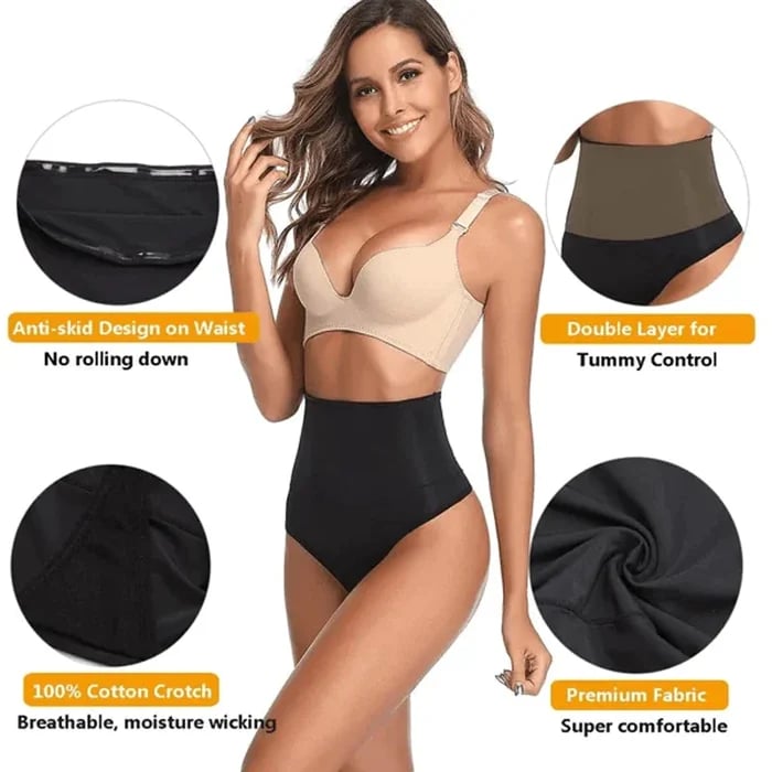 Plus Size High Waist Tummy Control Thong